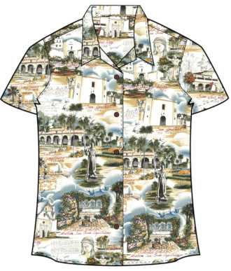 Women's California Missions Shirt- Made in USA- 100% Cottont